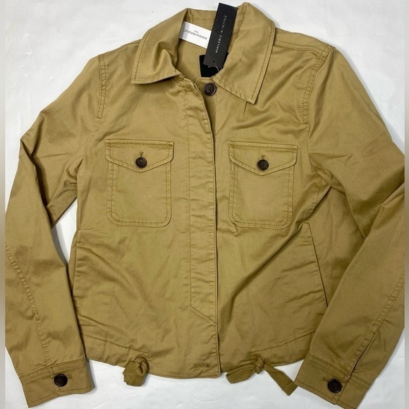 Banana Republic women’s tan Cropped Pea Coat size XS Extra Small NEW WITH TAGS - Picture 1 of 11